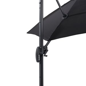 Corliving 9 Ft SolidBlack Offset Patio Umbrella Lowe39s Cana