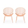 Best Selling Home Decor Elloree Set Of 2 Matte Orange Metal Stationary Dining Chairs with Solid Seat