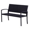Outsunny Double Chair Wicker Outdoor Loveseat and Black Wicker Frame
