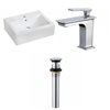 American Imaginations White Wall-Mount Rectangular Bathroom Sink - Faucet/Overflow/Drain Included (16.25-in x 20.25-in)
