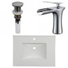 American Imaginations Flair 30.75-in White Fire Clay Single Sink Bathroom Vanity Top and Faucet