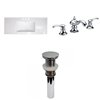 American Imaginations 39.75-in White Fire Clay Single Sink Rectangular Bathroom Vanity Top and Widespread Faucet