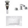 American Imaginations 24-in White Fire Clay Single Sink Bathroom Vanity Top Kit