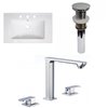 American Imaginations Vee 30-in White Single Sink Bathroom Vanity Top Set with Widespread Faucet