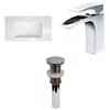 American Imaginations Flair 36.75-in White Fire Clay Single Sink Bathroom Vanity Top Set with Faucet