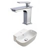 American Imaginations White Ceramic Rectangular Bathroom Sink with Faucet and Overflow Drain (12.2-in x 16.34-in)