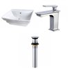 American Imaginations White Ceramic Rectangular Bathroom Sink - Faucet, Overflow and Drain Included (17-in x 19.75-in)
