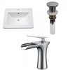 American Imaginations Omni 21-in White Fire Clay Single Sink Bathroom Vanity Top with Faucet Included