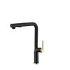Stylish Latina Black and Gold 1-Handle Deck Mount High-Arc Handle/Lever Kitchen Faucet