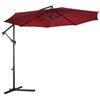 CASAINC 10-ft Red Crank Garden Patio Umbrella