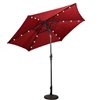 CASAINC 9-ft Burgundy Crank Garden Patio Umbrella