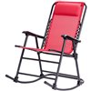 CASA Inc. 1 Black Metal Stationary Rocking Chair - Red Sling Seat