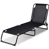 CASA Inc. 1 Black Metal Stationary Chaise Lounge Chair With Black Sling Seat
