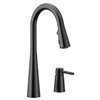 MOEN Sleek 1-handle Deck Mount Pull-down Handle/lever Residential Kitchen Faucet (Matte Black )