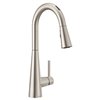 MOEN Sleek Spot Resist Stainless 1-handle Deck Mount Pull-down Handle/lever Residential Kitchen Faucet