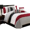 Myne Red King Stripes Comforter Set, 7-pieces