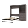 Bestar Pur Full Murphy Bed with Integrated Storage in Bark Grey