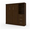 Bestar Pur Chocolate Full Murphy Bed Integrated Storage