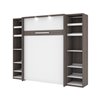 Bestar Cielo Bark Full Murphy Bed Integrated Storage (Grey & White)