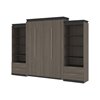 Bestar Orion Bark grey & Graphite Queen Murphy Bed Integrated Storage