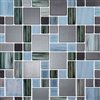 Truu Design 10-in x 10-in Self-Adhesive Blue and Silver Geometric Wall Decal