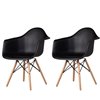 Plata Import Bucket Kid's Chairs 22-in Black Chair with Wood Legs (Set of 2)