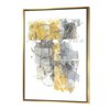 Designart 46-in x 36-in Moving In and Out of Traffic II Yellow Grey Canvas Wall Panel with Gold Wood Frame