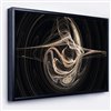Designart 14-in x 22-in White Abstract Fractal Design in Black with Black Wood Framed Canvas Wall Panel