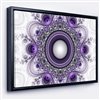 Designart 14-in x 22-in Purple Fractal Pattern with Circles Abstract Canvas Wall Panel with Black Wood Frame