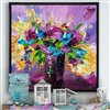 Designart Black Wood Framed 16-in x 16-in Floral Canvas Wall Panel