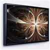 Designart 18-in x 34-in Fractal Flower Brown and Black Digital Art on Canvas with Black Wood Frame