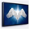 Designart 12-in x 20-in Angel Wings on Blue Background Abstract Black Framed Canvas Art Print
