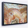 Designart 28-in x 60-in Strips and Oval on Agate Abstract Black Framed Canvas Wall Art Print