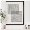 Designart 20-in x 12-in Minimal Geometric Lines and Squares II Modern Black Wood Framed Canvas