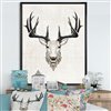 Designart Black Wood Framed 20-in x 12-in Deer Wild and Beautiful VII Canvas Wall Panel
