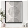 Designart 46-in x 36-in Minimal Geometric Lines and Circles VII Modern Black Wood Framed Canvas