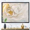 Designart Black Wood Framed 24-in x 36-in Pastel and Gold Glitter Marble Canvas Wall Panel