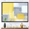 Designart Grey and Yellow Blue Abstract XXI 12-in x 20-in Canvas Wall Panel with Black Wood Frame