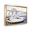 Designart 16-in x 32-in White Nautical Mooring Rope Modern Landscapes Canvas Wall Art with Gold Frame