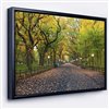 Designart 16-in x 32-in The Mall Area in Central Park with Black Wood Framed Canvas Wall Panel