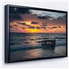 Designart 18-in x 24-in Tropical Beach with Empty Cage with Black Wood Framed Canvas Wall Panel