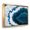 Designart 30-in x 40-in Blue Brazilian Geode Abstract Gold Framed Canvas Wall Print