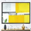 Designart Black Wood Framed 24-in x 36-in Grey and Yellow Blue Abstract VIII Canvas Wall Panel