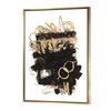 Designart 40-in x 30-in Gold and Black Drift II Glam Canvas Wall Panel with Gold Wood Frame