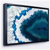Designart 28-in x 60-in Blue Brazilian Geode Abstract Black Framed Canvas Wall Print