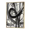 Designart 40-in x 30-in Black and White Minimalistic Modern/Transitional Gold Framed Canvas