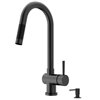 VIGO Gramercy Matte Black 1-Handle Deck Mount Pull-Down Handle/Lever Commercial/Residential Kitchen Faucet