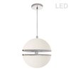 Dainolite Atomic Modern/Contemporary Polished Chrome 12-in LED Pendant Light with Opal Glass
