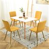 Homycasa Scargill Dining Chair Set of 4 Yellow Fabric Upholstered Gold Metal Frame