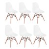 Homycasa Rico Set of 6 White Contemporary Side Chair (Metal Frame)